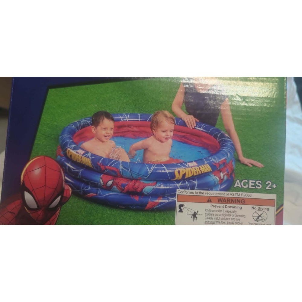 Marvel Spider-Man 3-Ring Inflatable Kiddie Pool 48-Inch Round Bestway 53 Gallon